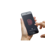 hand unlocking smartphone with fingerprint security feature