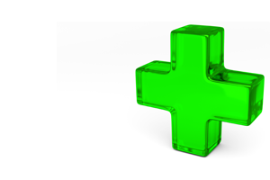 3d green translucent medical marijuana cross