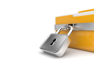 image of a file folder secured with a padlock