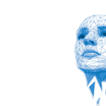 futuristic wireframe head