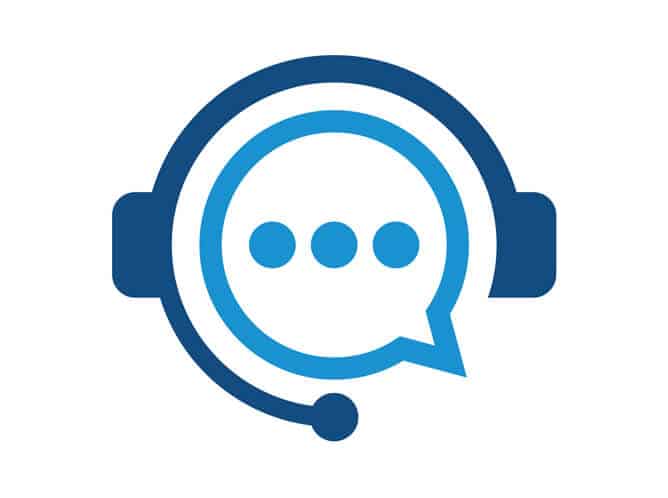 icon of headset on thought bubble