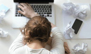 student asleep at keyboard