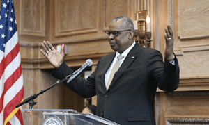 speaker at podium