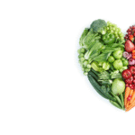 vegetable arranged in the shape of a heart