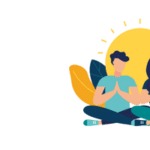 meditating couple graphic