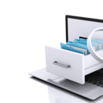 file cabinet coming out of laptop display