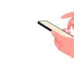 illustration of hands using smartphone