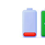 icon of an empty battery and fully charged one