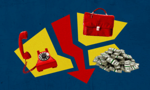 red arrow with business icons