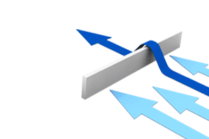 Arrows travelling over a barriers