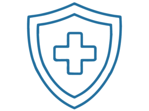 shield with medical cross icon