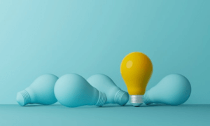 Yellow and Blue Animated Light Bulbs