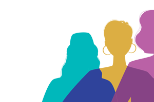 silhouette of diverse women