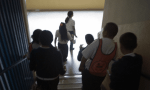Students in School Building